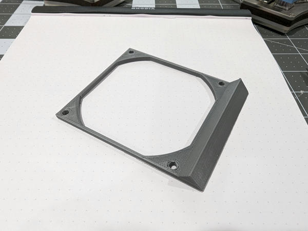 3d-printed, angled fan bracket